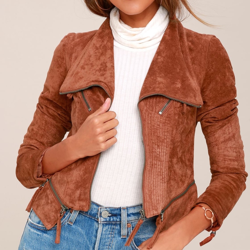 Lulu's Rust Orange Moto Jacket - size small